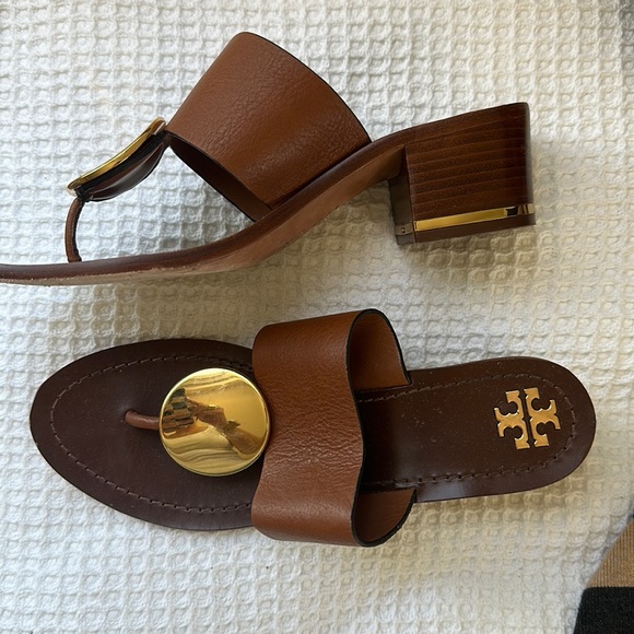 Tory Burch block heel sandals - like new, worn a couple of times. - Picture 1 of 4